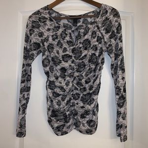 INC International Animal Print Keyhole Top Size M